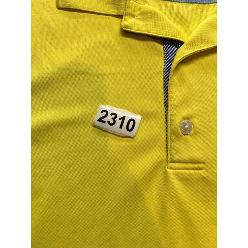 FootJoy FJ Shirt Mens Large Yellow Golf Polo Short Sleeve Kinderlou Forest - Picture 5 of 5